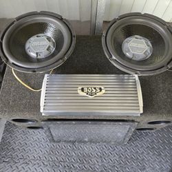 $120 12in Audiobahn Special Edition Subwoofers With The Box AND Boss 2500 Watt Amp.