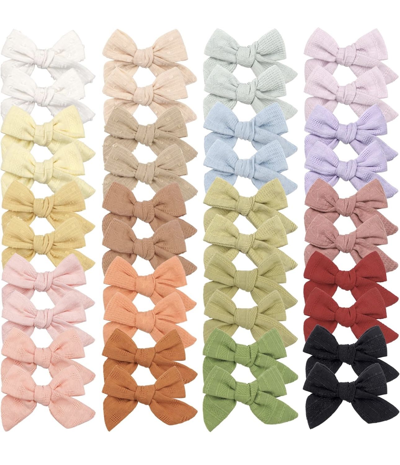 40 Pieces Girls Hair Bows Linen Fabric Bows Alligator Clips Hair Accessories for Little Girls Toddlers Kids and Teens