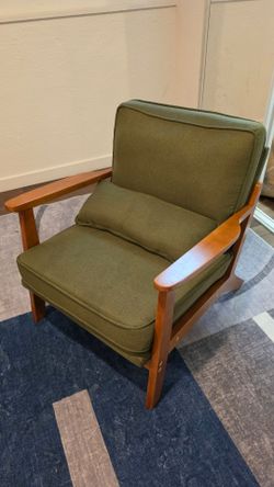 Mid-Century Modern Wood Frame Accent Chair