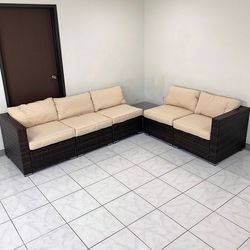 (New) $395 Outdoor Patio Furniture Set 6pcs Wicker Rattan Sectional Sofa