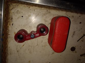 Pink binoculars with case