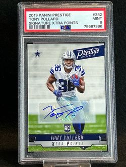2019 Prestige 🔥 Tony Pollard 🔥 Signature Xtra Points Rookie Auto PSA 9 Mint 💎 - Dallas Cowboys / Tennessee Titans