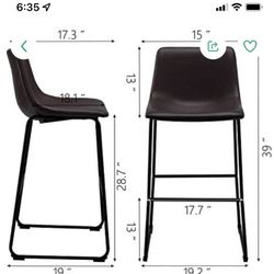 Two Brown Bar Chairs 