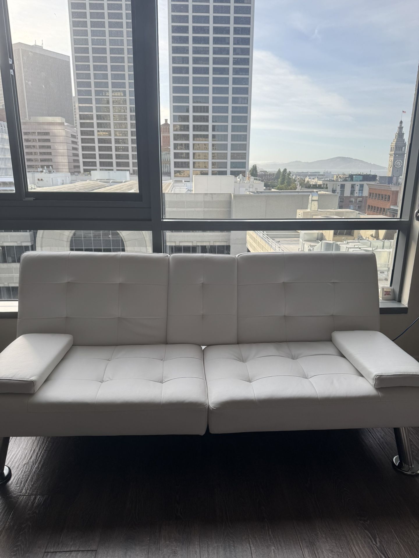 Convertible White Futon Couch