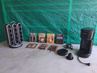 Coffee maker with extras.