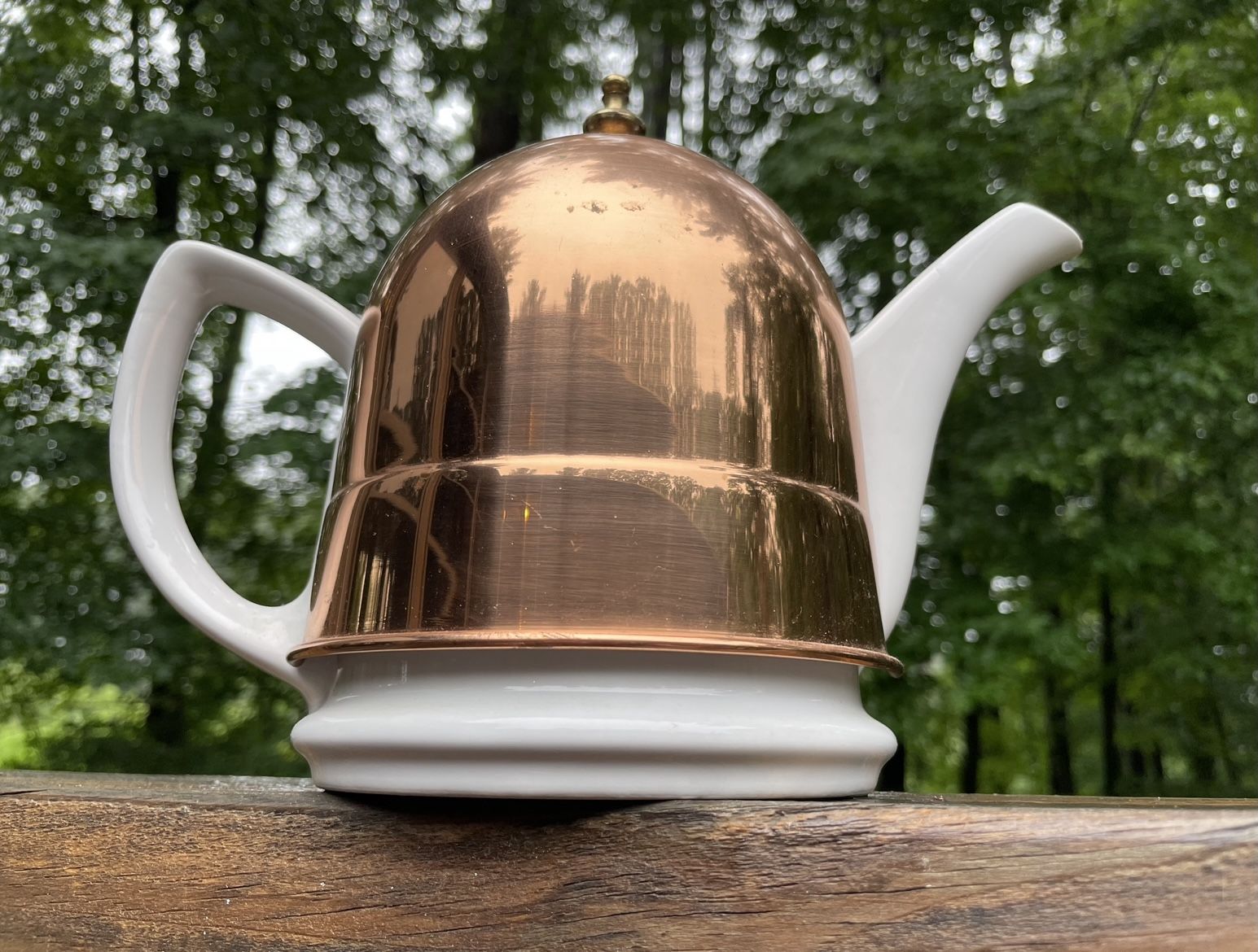 Vintage Copper Covered Teapot