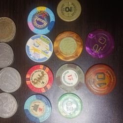Various Poker Chips And Tokens 