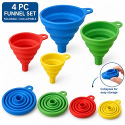 NEW FUNNEL SET DIFFERENT COLORED FOLDABLE KITCHEN/MULTIPURPOSE