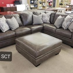Roleson Quarry Leather Sectional 2 PIECE 