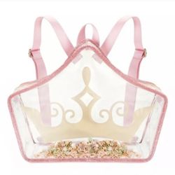 Disney Parks Princess Crown Shaped Clear Backpack/ Purse - New