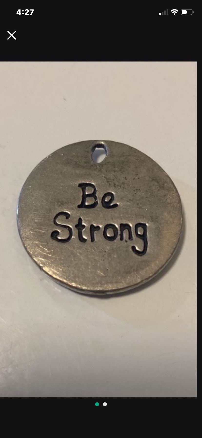 "Be Strong" Sand Dollar Silver Pendant
