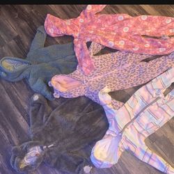 Baby Girl One Piece Zip Ups Lot 