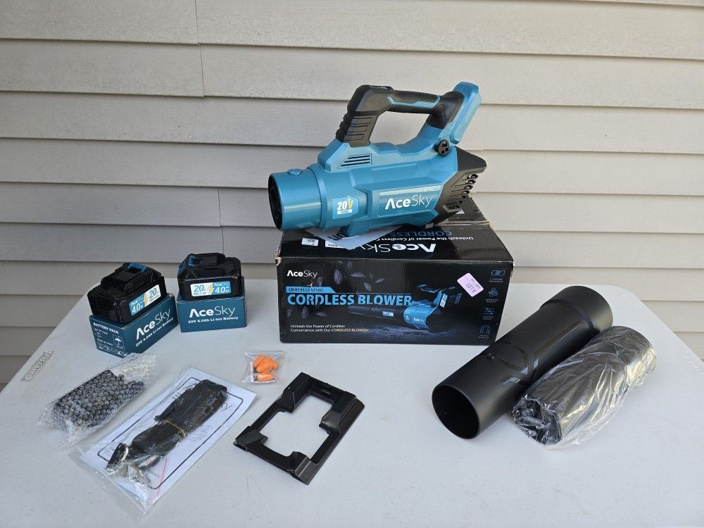 ACESKY- 8191 CFM580 Handheld Leaf Blower Black/Blue Cordless*** LOCAL PICK-UP OR CAN SHIP