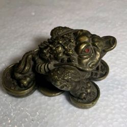 BRASS GOOD FORTUNE FROG, Jin Chen brings Prosperity and Good Health