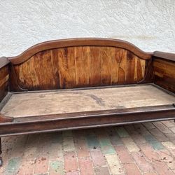 Antique Solid Wood Daybed / Bench / Settee on Casters – Statement Piece