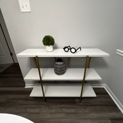 Ralph Lauren White & Gold Entryway Table – Excellent Condition