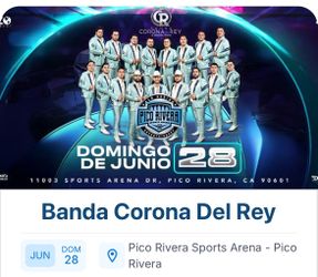 Banda Corona Del Rey Boletos/tickets VIP
