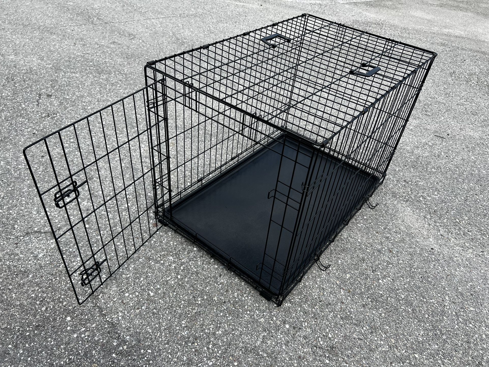 36x24x27in Large Black Metal Single Door Dog Pet Animal Cage Containment Crate! Perfect for dogs up to 70lb