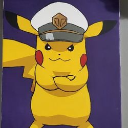 Hand Painted Pikachu Canvas
