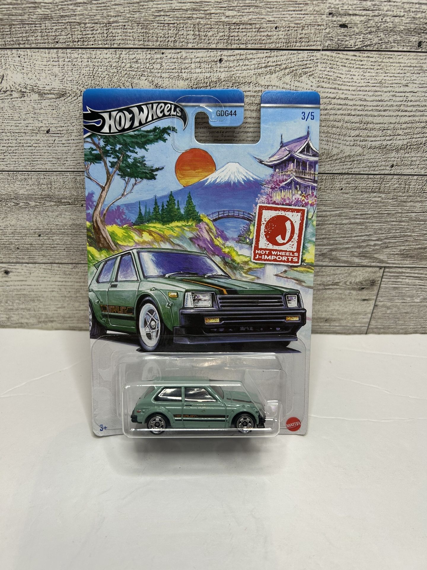 Hot Wheels J-Importer Light Blue ’1981 Toyota Starlet KP61 • Die Cast Metal• Made in Malaysia Scale 1:64