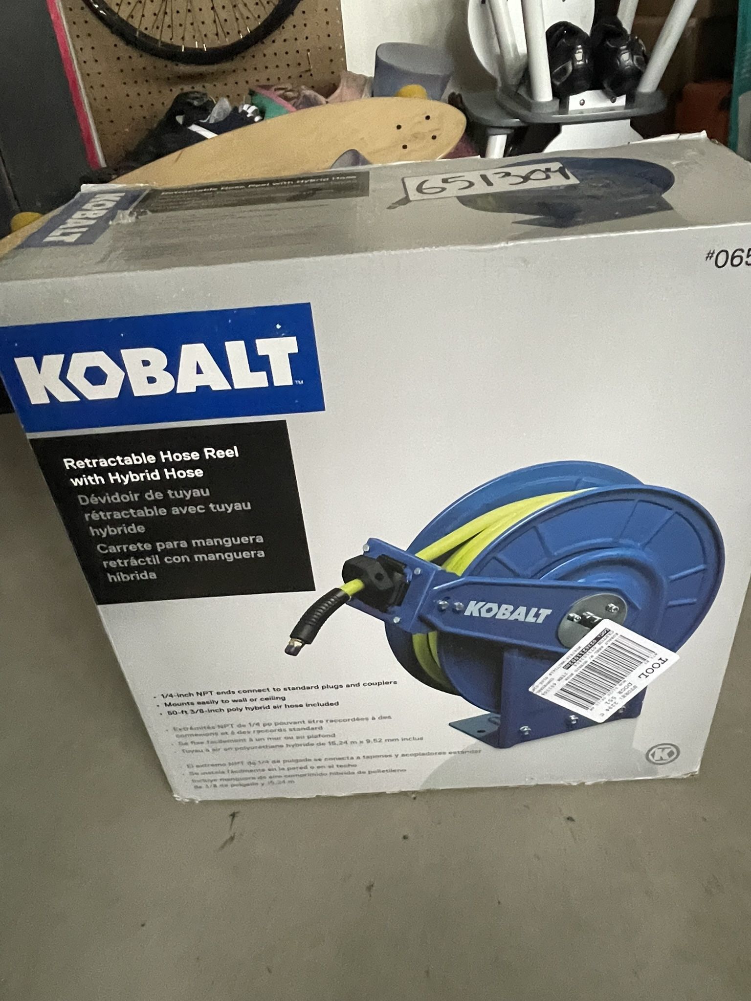 Brand New Retractable Kobalt Air Compressor Hose 50ft