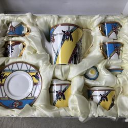 Native American Chef Illustrations Set Of Coffee Set