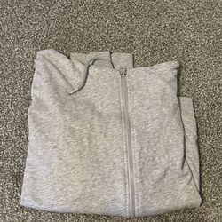 light gray zip up hoodie 
