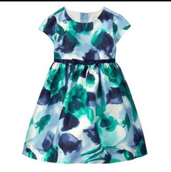 Gymboree Girl Green Floral Print Dress Size 3T
