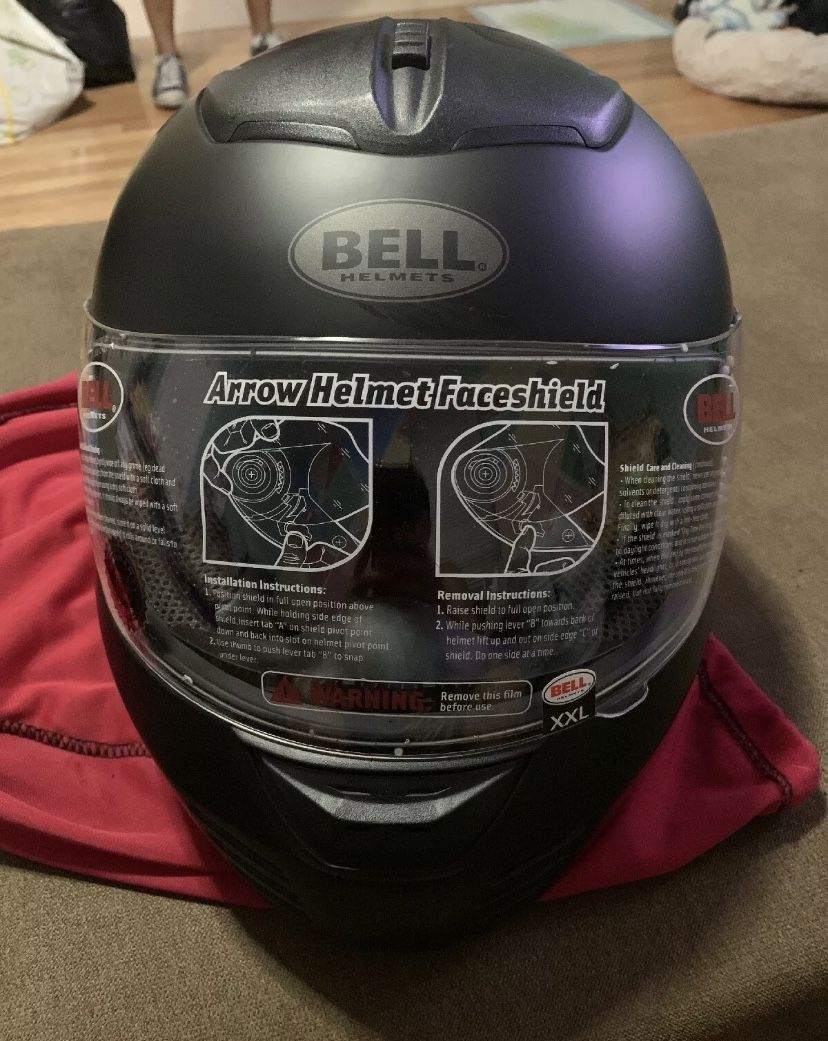 Bell Arrow flat black full face Motorcycle Snowmobile Helmet size XXL