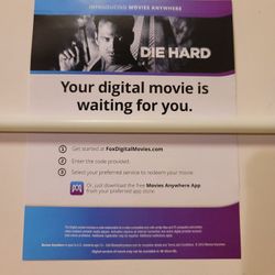 $6 DIGITAL 4K MOVIE. DIE HARD. $6 OR TRADE FOR A MOVIE TITLE I DO NOT ALREADY OWN. 