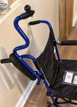 Blue Lightweight Transport Chair – Foldable