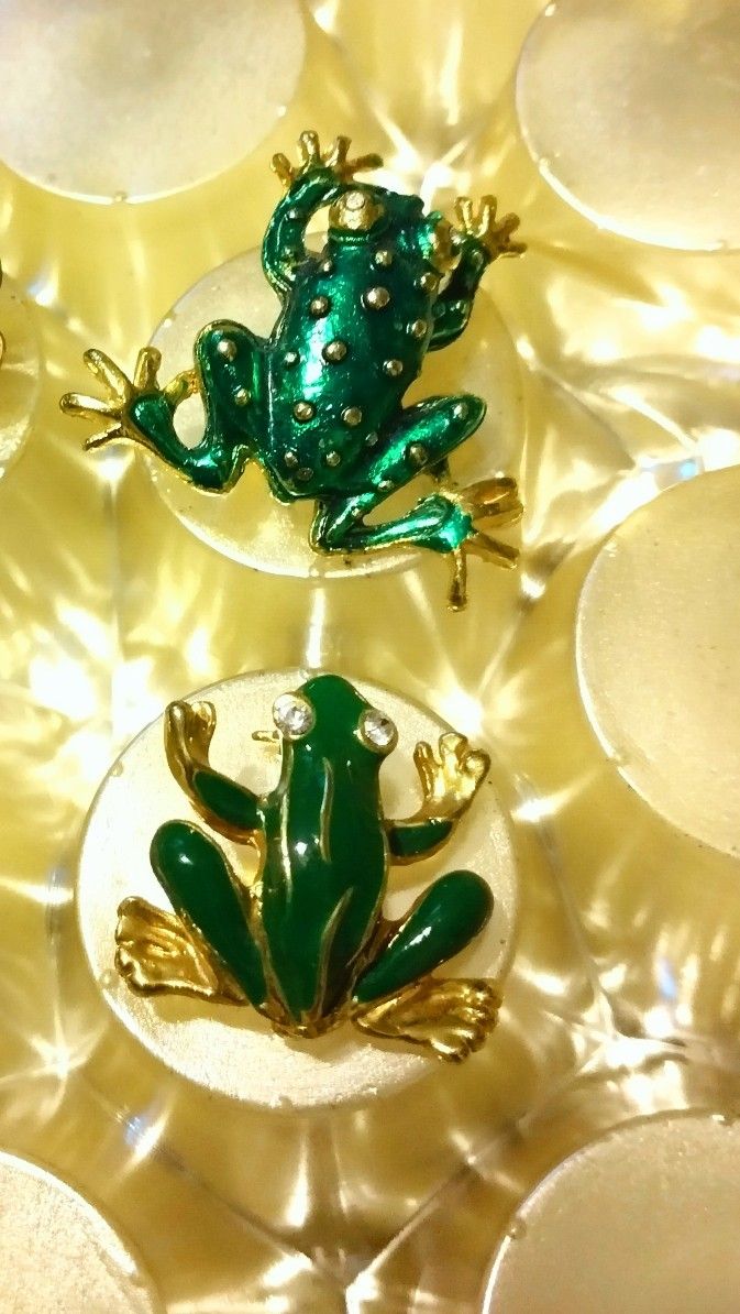 2 Frogs Pins Brooches