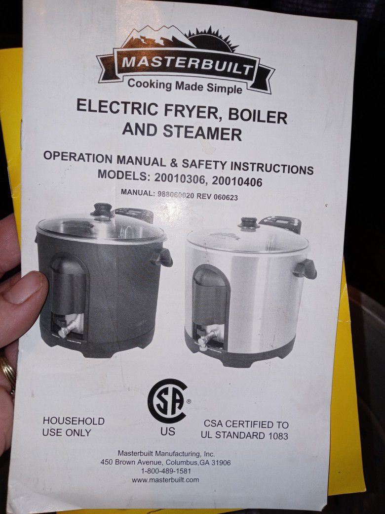 Masterbuilt 10L Electric Fryer, Boiler And Steamer - household items - by  owner - housewares sale - craigslist