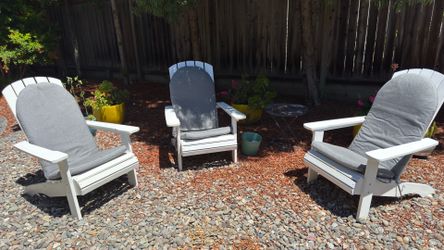 3 White Adirondack Chairs — $250 Set | Must Go Soon