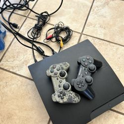 playstation with controllers 