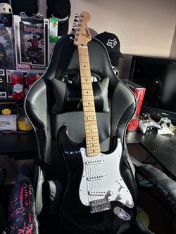 Squier Stratocaster Electric Guitar Black and white