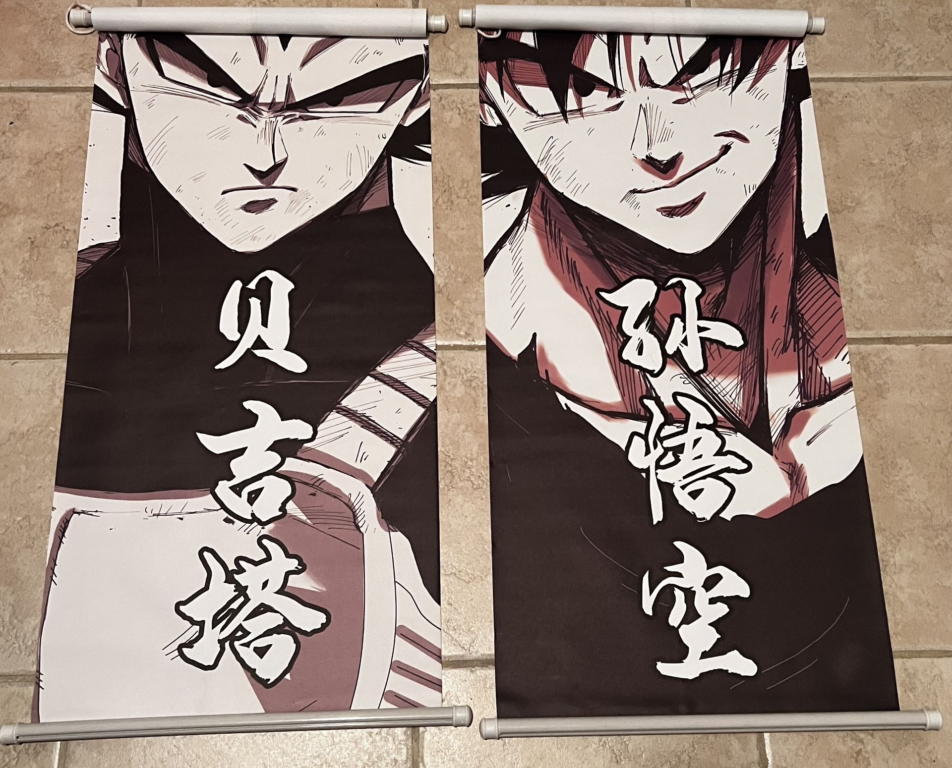 Vegeta & Goku Anime Wall Scrolls