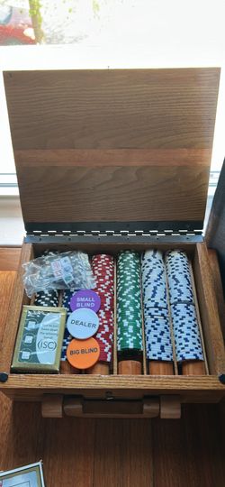 Poker chips and box