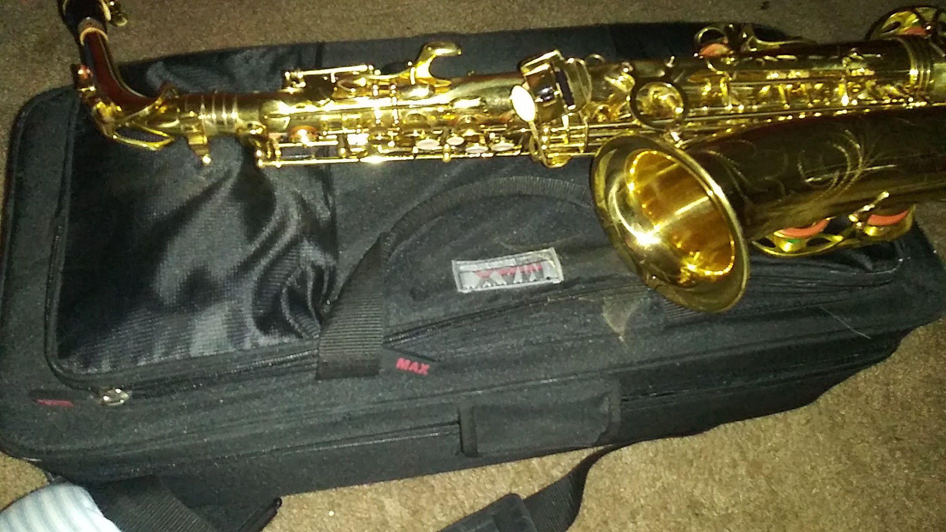 Tenor saxophone and case
