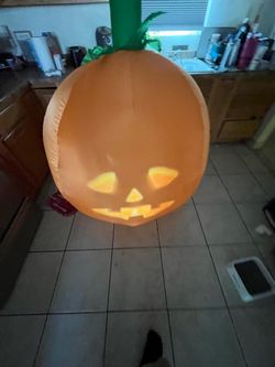 Inflated pumpkin halloween decoration