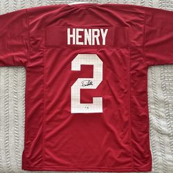 Derrick Henry Signed Alabama Crimson Tide Custom Pro Style Jersey Beckett