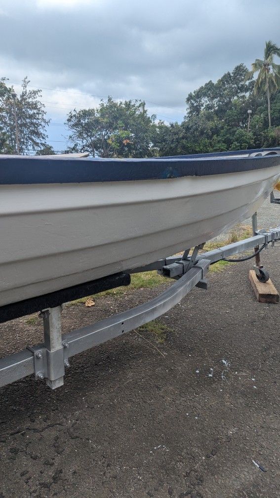 17ft Flat Bottom Boat And Trailer