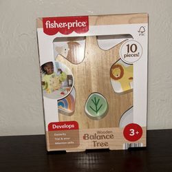 Fisher-Price Wooden Balance Tree Preschool Stacking Activity Toy 