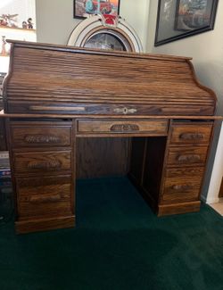 Roll Top Desk and Chair