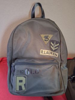 Polo by Ralph Lauren Olive Green Backpack 100% Authentic Great for back to school !!