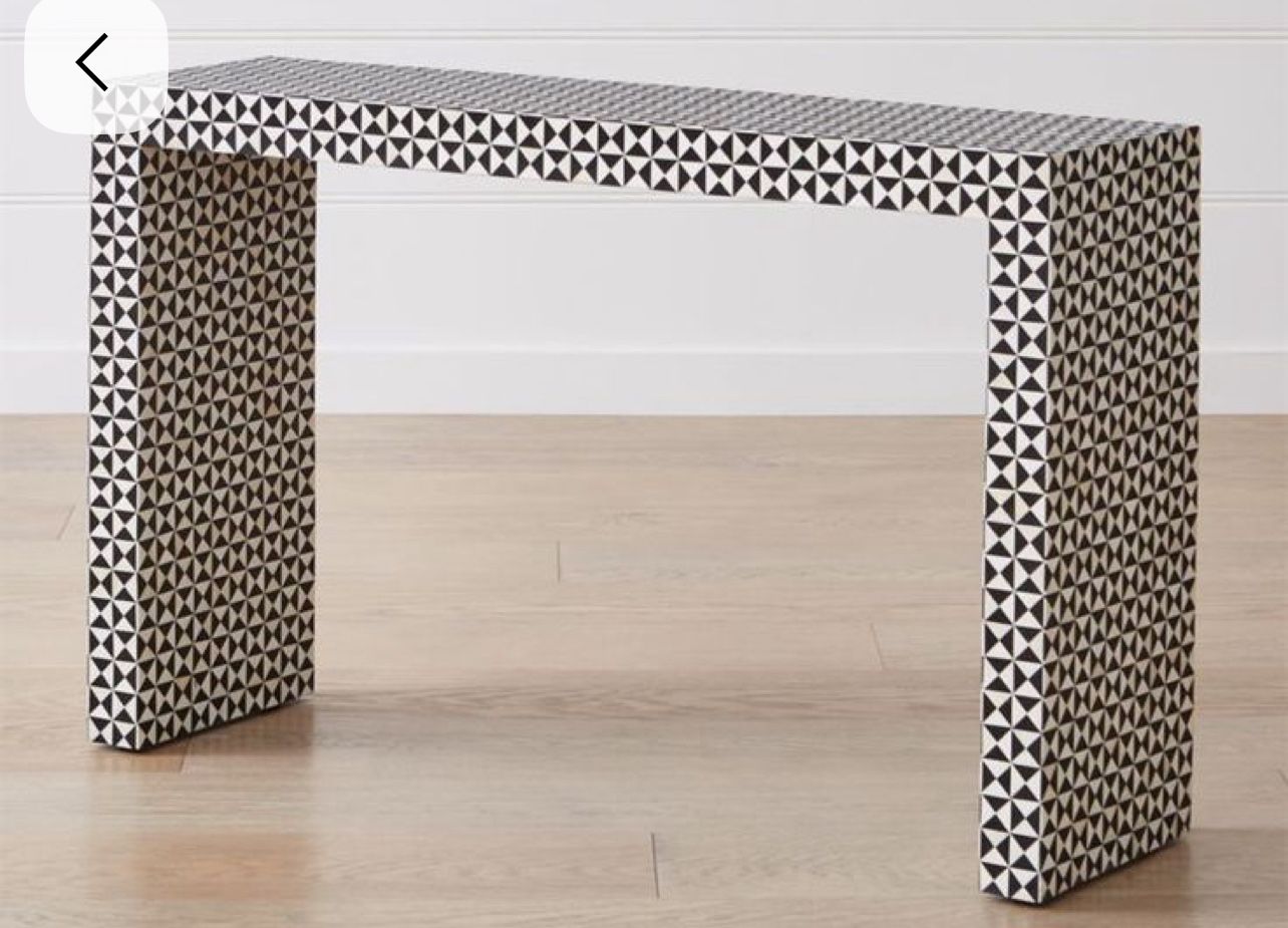Crate & Barrel Intarsia Console Table