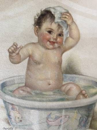 Vintage Lithograph "Smiling Through" by Charlotte Becker