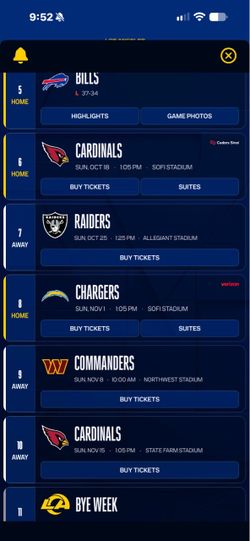 Los Ángeles Rams vs LA chargers tickets