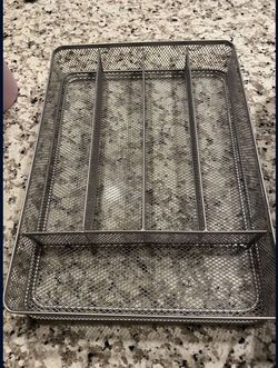 5 Compartments Mesh Kitchen Drawer Silverware Tray