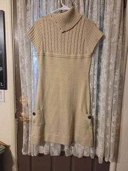 Cream Cable Knit Sweater Dress